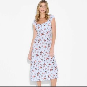 Wild Fable White Floral Midi Dress